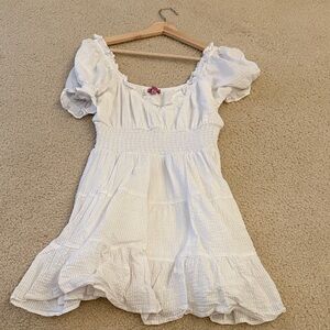 Francesca's Collections White Puff Sleeve Dress